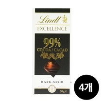 린트 엑설런스 다크 99프로 초콜릿 50g x 4개, 기본상품