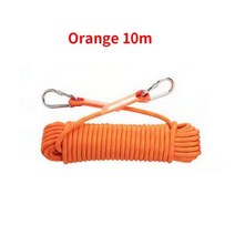 10mm-10m-20m 야외 등산 밧줄 나무 바위 장비 생존 안전 탈출 구조 정적 로프, Orange 10mm-10m