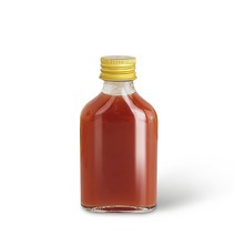 유리병 위스키 미니 사각 50ml 플라스크 바이알 투명 납작 병 용기, 위스키 미니사각 50ml 금속캡 실버