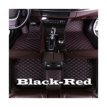 자동차 바닥 매트 폭스 바겐 매트 티구안 커스텀 자동 발 패드 카펫 커버 2017 2018 2019, Black-Red, 폭스바겐