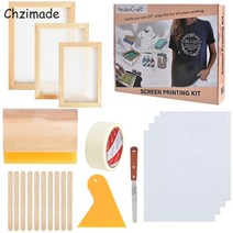 감광액 잉크 실크스크린기계 판화 프레임 chzimade 21pcs a4 인쇄 키트 사진 인쇄 스텐실 메쉬 전송 도구 diy 홈 장식, 21개
