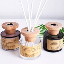 [라임블러썸] 심플 우드 차량용 천연 디퓨저 방향제 100ml 실내 방향제, 향:투명_꽂집향