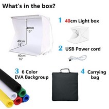 포토박스 배경 셀프 라이트 부스 스튜디오 led 사진 박스 40cm 휴대용 Softbox 텐트 3 색 상자 LED 라이트141498, CHINA_40cm
