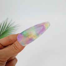 프랑스핀 호피 마블 스몰 볼륨 삼각 6 cm 클립 옆집게핀