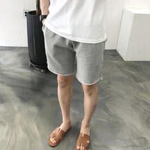 여름 무지 컷팅 무지 밴딩 남자 면 반바지