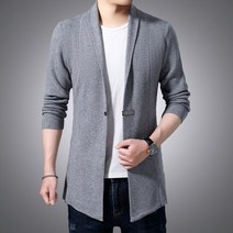런던 플랏 가르송 니트 남성 롱 스웨터 재킷 남성 롱 스타일 카디건 솔리드 컬러 스웨터