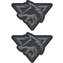 WYNEX Morale Patch of Wolf 전술 패치 PVC 루프 및 후크 패치 백팩 캡 조끼 전술 장비용 3D 모랄 아플리케 2개, Black