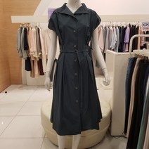 더아이잗 싱글카라 핀턱 슬리브스원피스