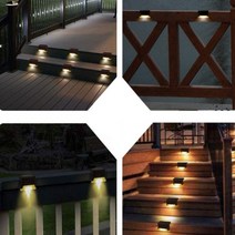 태양열정원등 태양광 계단등 벽부등 엣지등 데크등 조명등 경관 데크 난간 테라스 마당 조명, 본체(브라운)_LED(하얀빛)