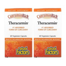 내추럴팩터스 Natural Factors 커큐민리치 테라큐민 30mg 60베지캡슐 2개 터메릭 강황 울금 Curcuma longa 커큐마 롱가 커큐미노이드
