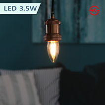 LED 에디슨 촛대구 COB C35 3.5W E14 E17 E26 (포커스), 전구색