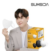 [크린센스] KF94 연예인핏 에브리마스크 새부리 대형 (화이트/블랙 200매입), 블랙