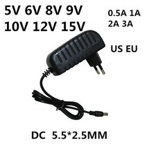 dc파워서플라이 직류전원공급기 범용 전원 어댑터 공급 충전기 AC 110-240V DC 5V 6V 8V 9V 10V 12V 0.5A 1, China, EU, 6V + 0.5a