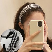에리엘 체크 패션 머리띠 헤어밴드