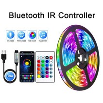 스마트무선블루투스태그 IOS 및 안드로이드 USB LED 스트립 조명 RGB 5050 2835 블루투스 앱 제어 유연한 램프 테이프 리본 다이오드 럭스 TV 백라이트 방 장식, 50.Bluetooth Controller  RGB 5