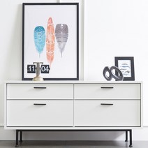 힘찬리빙 린다 1200 미니 거실장 세덱 새댁 모듈 높은 TV장식장 TV다이 티비장 북유럽 인테리어, 화이트