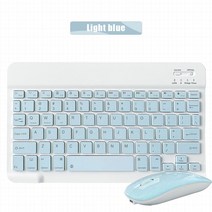 블루투스 키보드 IPad 용 iOS 안드로이드 윈도우 태블릿 무선 키보드 Xiaomi 화웨이 Teclado 블루투스 호환 및 마우스, 10 Light blue K M