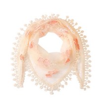 TYLBkk 블루 Scarf 패션 레이스 Tassel Sheer Burntout 꽃 Cashmere Shawl Fringe 베이지