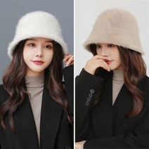 브이와이 여자 벙거지 퍼 FUR 버킷햇 FW 인조 모자
