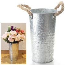 양철화분 바스켓 화병 화분 양철통 양철소품 빈티지 양동이 바구니 펜통 펜꽂이 수납함, 양철바스켓 12호 (35 x 32.5cm)