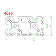 프로파일 브라캣 알루미늄 부품 4080 압출 유럽 표준 양극산화처리 선형 레일 CNC 3D 프린터, [09] 500mm