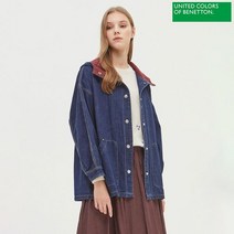 베네통 베네통 후드 데님 점퍼 BAJPF2041_IN
