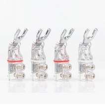 WBT Hi-Fi 오디오 Y 스페이드 플러그 4 개 황동 금도금 로듐 스피커 터미널 커넥터, 01 Rhodium plated