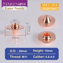 용접노즐 Startnow Bulge 레이저 노즐 HANS Raytools 용 싱글 더블 Precitec 섬유 커팅 부품, 02 S28-C-15-S_09 3.5