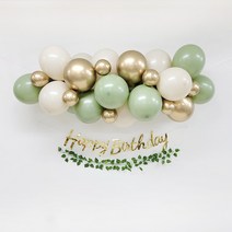 생일 벌룬 클라우드 컨페티풍선 100일 돌상 생일가랜드 파티 풍선세트, 1세트, 유칼립투스-세트