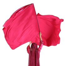 Wuchieal 137.3 x 114.4cm(51 x 45인치) 직사각형 예배 깃발 실크 같은 예언 예배 배너 찬양 깃발 확장 가능한 막대 1쌍 (실버) 251236, Dark pink