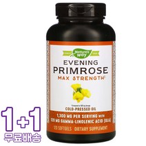 네이처스웨이 이브닝 프림로즈 달맞이꽃 오일 1 300mg 소프트젤 120정 2통, 1개, 기본