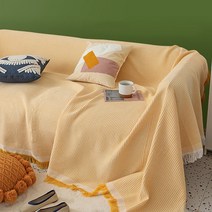 SKANDSALO 쇼파 패드 6인용 천커버 가죽갈이 돌쇼파 매트 천갈이, lingge 옐로우_180 x 230cm
