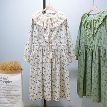 이끼당 이중레이스 자수수술 여밈 원피스