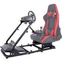 Marada 레이싱 휠 스탠드 시트 슬롯 워터 컵 홀더가 있는 스티어링 접이식 핏 Logitech G25 G27 G29 G920 G923 Thrustmaster T300 T500, Black Cockpit Stand-5