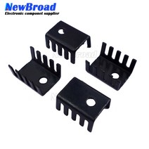 10PCS 검정 15x10x20MM Triode 방열판 10x15x20MM TO-220 TO220 트랜지스터 알루미늄 방열기 냉각기 냉각 20x15x10MM