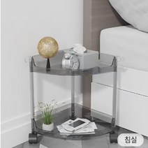 멀티 팬트리 사무실 원룸 기숙사 탕비실 다이닝 투명 트롤리 사각형, 4단 / 화이트
