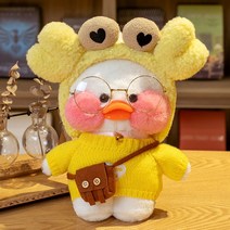 PKTOYS 말 잘하는 귀여운오리인형세트 재수 녹음 크리스마스 여자친구 선물 추천, 노란색 큰 눈 머리띠 노란색 하트 스웨터, 노랑오리 30cm [녹취록]