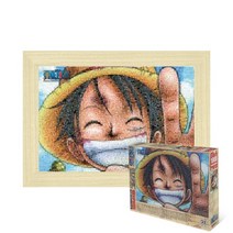 퍼즐피플 원피스 직소퍼즐 1000 2000피스, 모자이크 루피 1000P 액자포함(우드미송), 1000p