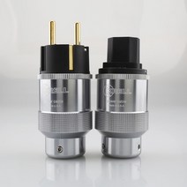 신제품 하이 엔드 Krell 골드 도금 미국/EU 전원 플러그 IEC 오디오 커넥터 HiFi AC 코드 DIY 메인 케이블, 03 EU male and female