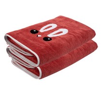비치타올 타월 바스 목욕 수건 여름 물놀이 수영 바캉스 RKU-SSAC04, L 2개, 레드