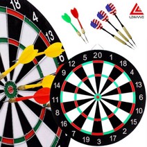 [홍스비]런웨이브 다트세트 다트판+다트핀 풀세트 집중력향상 게임 양면 과녁 다트보드, LW-15인치 다트판+일반핀6개세트