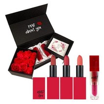 매드 립스틱 3종 립 플럼퍼 장미꽃 세트, 1세트