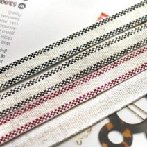 패브릭샵 린넨리본테이프 린넨스트라이프 4컬러, 레드