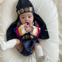 남자아기 도련님 레트로 설한복 여아 6개월 남매 남아 돌 베베 색동 한복슈트
