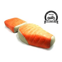 슈퍼커브2인시트 슈퍼커브1.5시트 슈퍼커브리어시트 슈퍼커브텐덤시트 슈퍼커브탠덤시트, 앞좌석 쿠션, 주황색/흰색 캐터필러 시트 쿠션, 1개