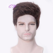 남자가발통가발 중년남자가발 남자전체가발 남성용 합성 가발 자연스러운 검정색 짧은 곱슬 머리 패션 스, 한개옵션1, 28 9709