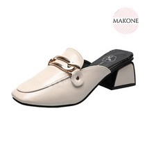 Makone 상표등록 여성 가죽 블로퍼 슬리퍼 구두 명품 스타일 G2867