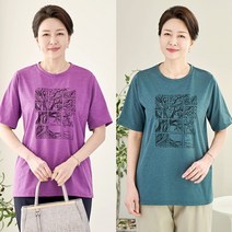 로즈맘 자망소로나반팔티셔츠 엄마티셔츠 할머니티셔츠 중년여성의류 5060 50대티셔츠