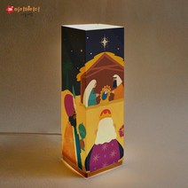 홀리크리스마스 - DIY 비취우드 LED 기도램프(아기예수) 교회학교 2부 성탄절 선물, DIY 체험형(포장없음)+USB어댑터추가