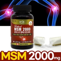 캐나다 산 MSM 엠에스엠 2000mg 디메틸설폰 관절케어 먹는유황 식용유황 유기유황 관절MSM 유황MSM 식이유황추천 엠에스엠추천 MSM영양제 관절영양제